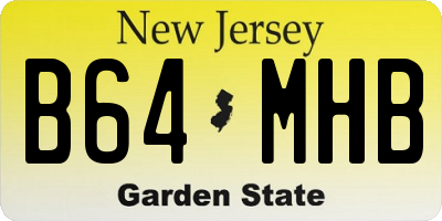 NJ license plate B64MHB