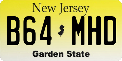 NJ license plate B64MHD