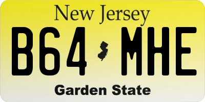 NJ license plate B64MHE