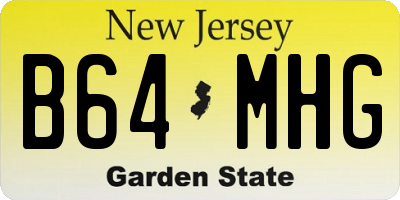 NJ license plate B64MHG