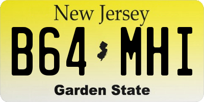 NJ license plate B64MHI