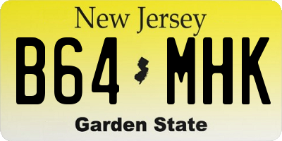 NJ license plate B64MHK