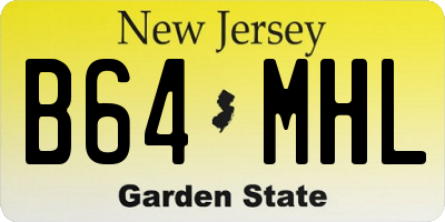 NJ license plate B64MHL