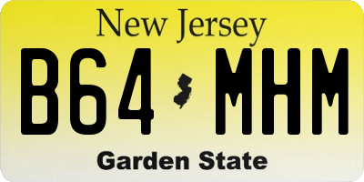 NJ license plate B64MHM