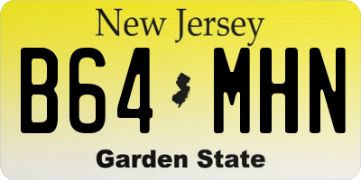 NJ license plate B64MHN