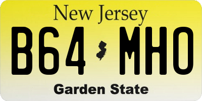 NJ license plate B64MHO