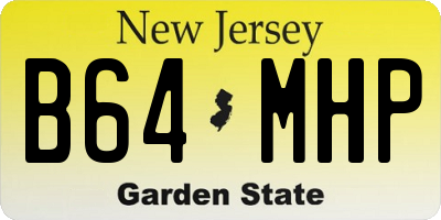 NJ license plate B64MHP