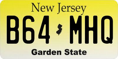 NJ license plate B64MHQ