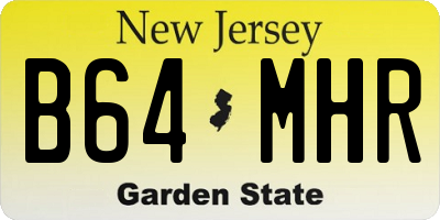 NJ license plate B64MHR