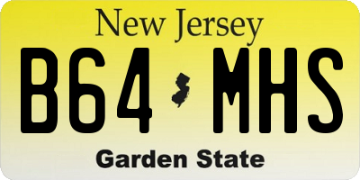 NJ license plate B64MHS