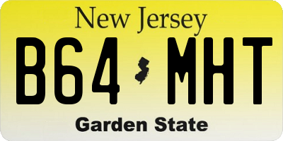 NJ license plate B64MHT