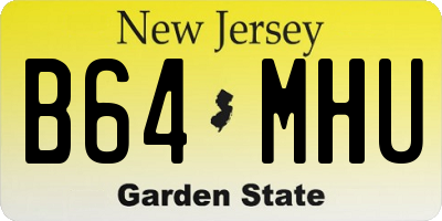 NJ license plate B64MHU