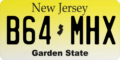 NJ license plate B64MHX