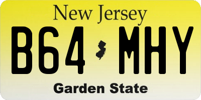 NJ license plate B64MHY
