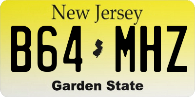 NJ license plate B64MHZ