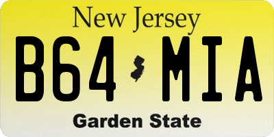 NJ license plate B64MIA