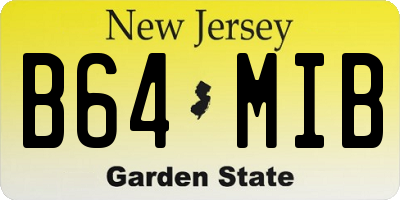 NJ license plate B64MIB