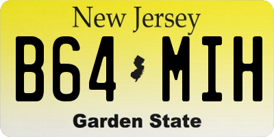NJ license plate B64MIH
