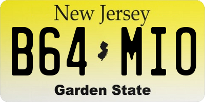 NJ license plate B64MIO