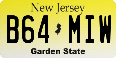 NJ license plate B64MIW