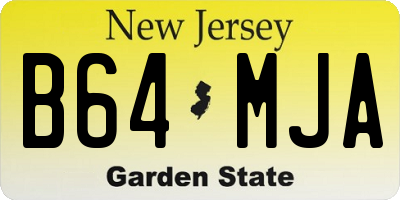 NJ license plate B64MJA