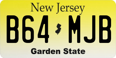 NJ license plate B64MJB
