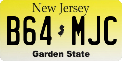 NJ license plate B64MJC