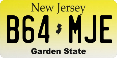 NJ license plate B64MJE