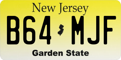 NJ license plate B64MJF