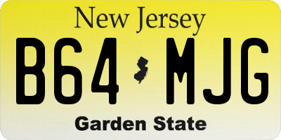 NJ license plate B64MJG