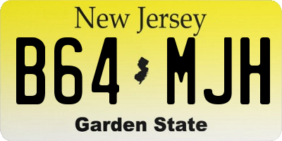 NJ license plate B64MJH