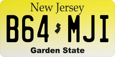 NJ license plate B64MJI