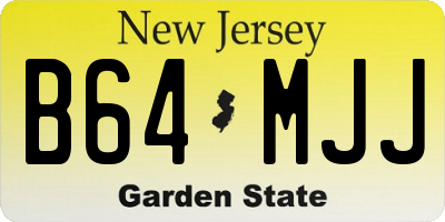 NJ license plate B64MJJ