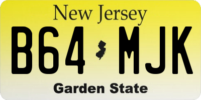 NJ license plate B64MJK