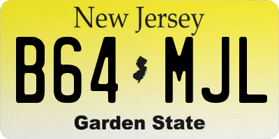 NJ license plate B64MJL