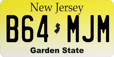 NJ license plate B64MJM