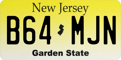 NJ license plate B64MJN