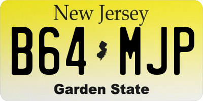 NJ license plate B64MJP