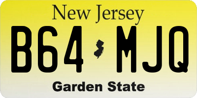 NJ license plate B64MJQ