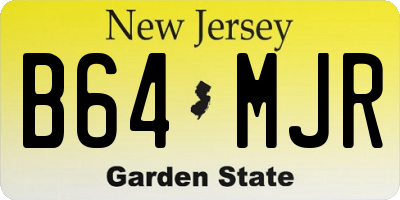 NJ license plate B64MJR