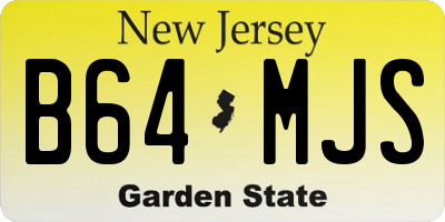 NJ license plate B64MJS