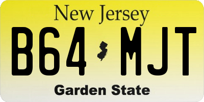 NJ license plate B64MJT