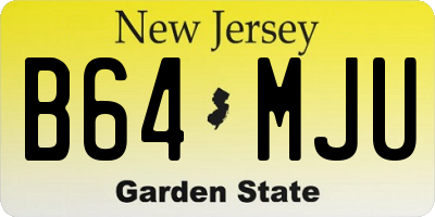 NJ license plate B64MJU