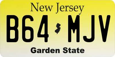 NJ license plate B64MJV