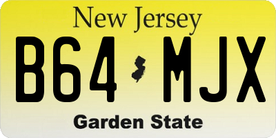 NJ license plate B64MJX