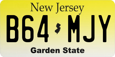 NJ license plate B64MJY