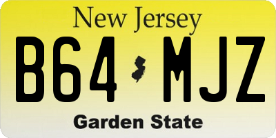 NJ license plate B64MJZ