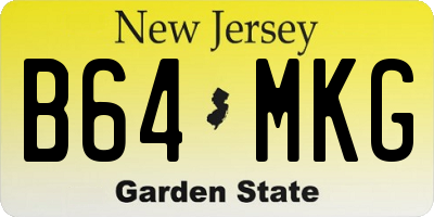 NJ license plate B64MKG