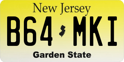 NJ license plate B64MKI