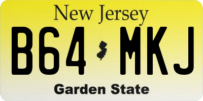 NJ license plate B64MKJ